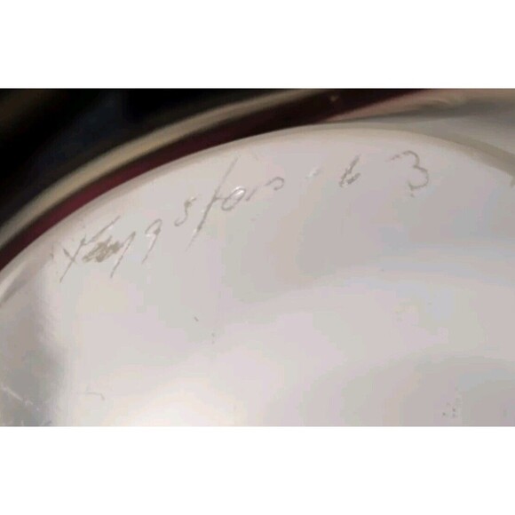 Vtg 1963 Paul Kedelv Signed Pink Flygsfor Art Glass "Coquille" Range 12" X 5.25" - Picture 15 of 16